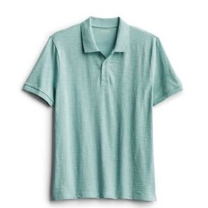 VINCE Classic Short Sleeve Polo Shirt Turquoise XXL